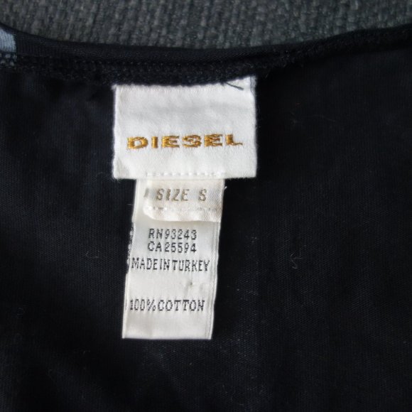 Diesel Black Gray And Purple Short Sleeve Top 100% Cotton Made in Turkey Size S - Picture 9 of 12